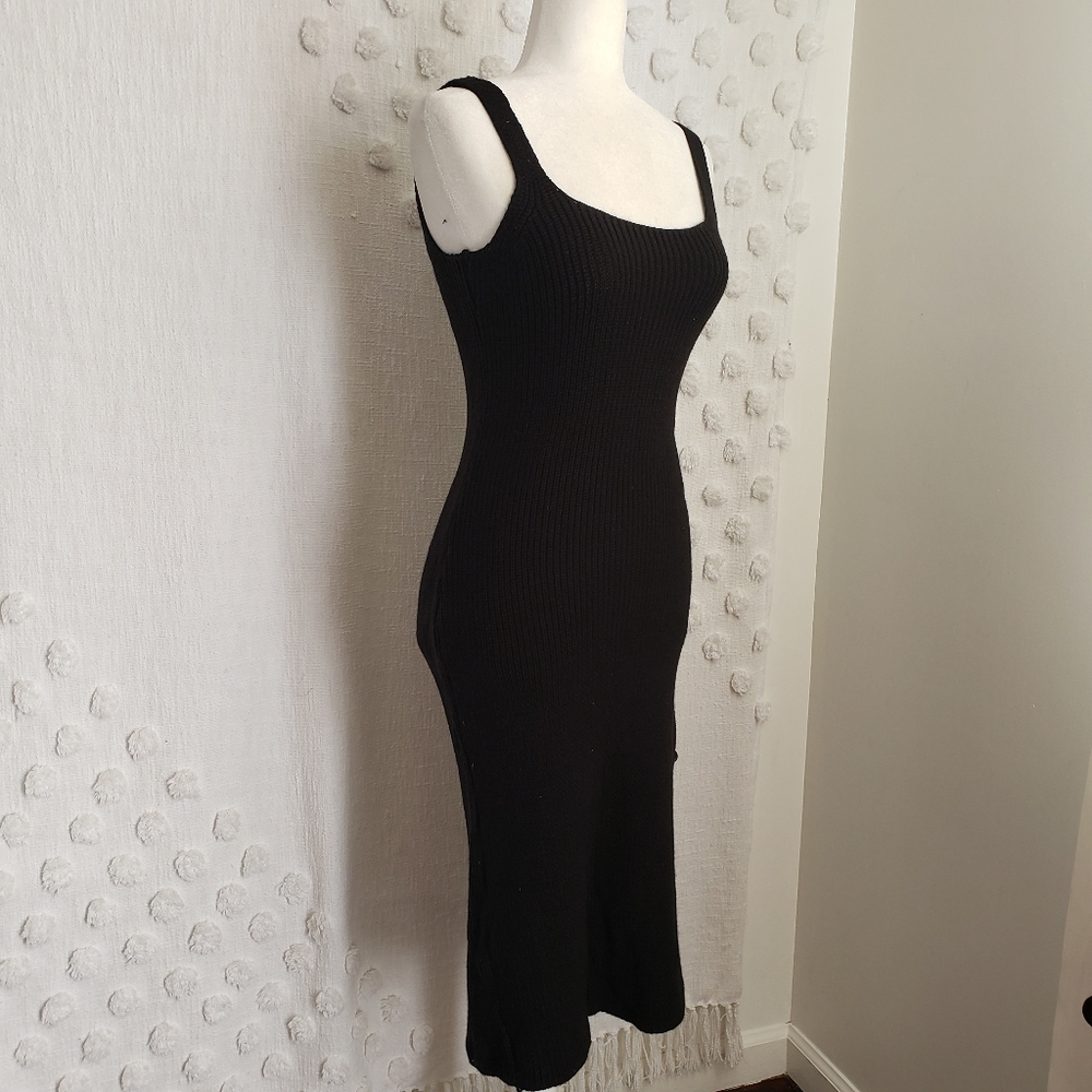 Nasty Gal Sleeveless Black Sweater Wiggle Dress